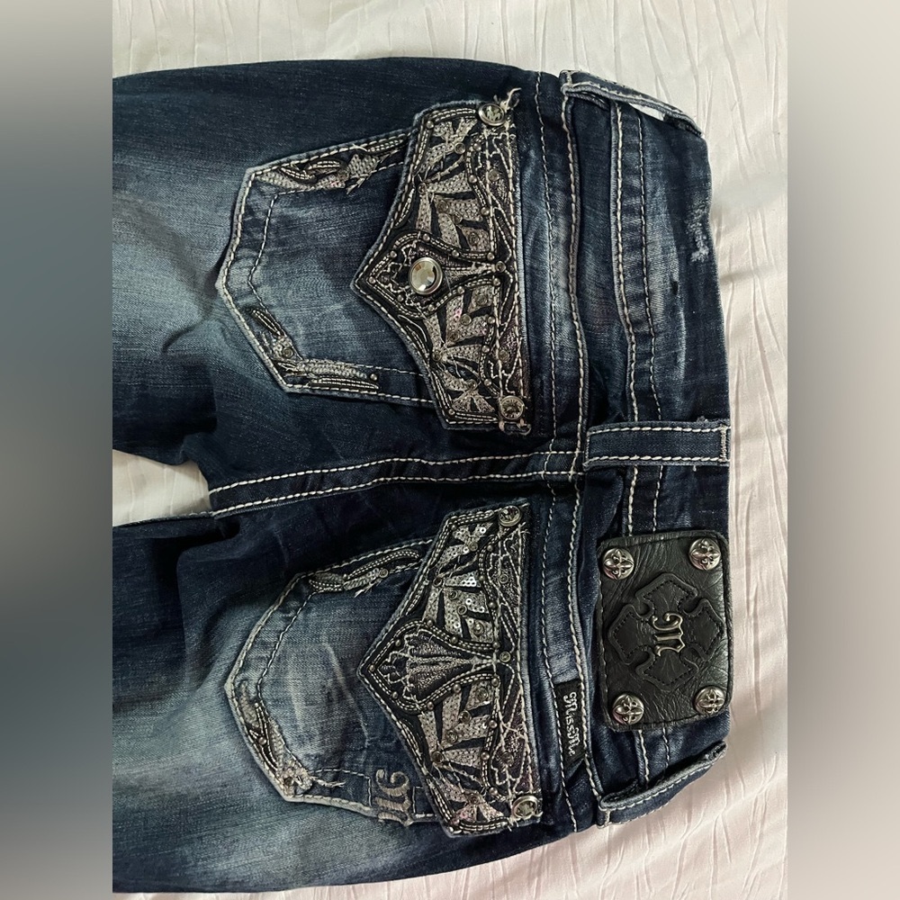 Miss Me Rhinestone Pockets Skinny Jeans Women's Size 23
